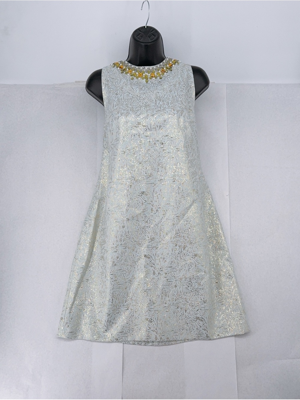 Maggy London Womens Dress Size 16 Sleeveless Brocade Jewel Neck Cocktail Party